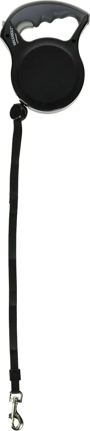Petmate Walkabout Retractable Dog Leash Cord for Dogs up to 44 Pounds, 16 Feet, Medium, Black