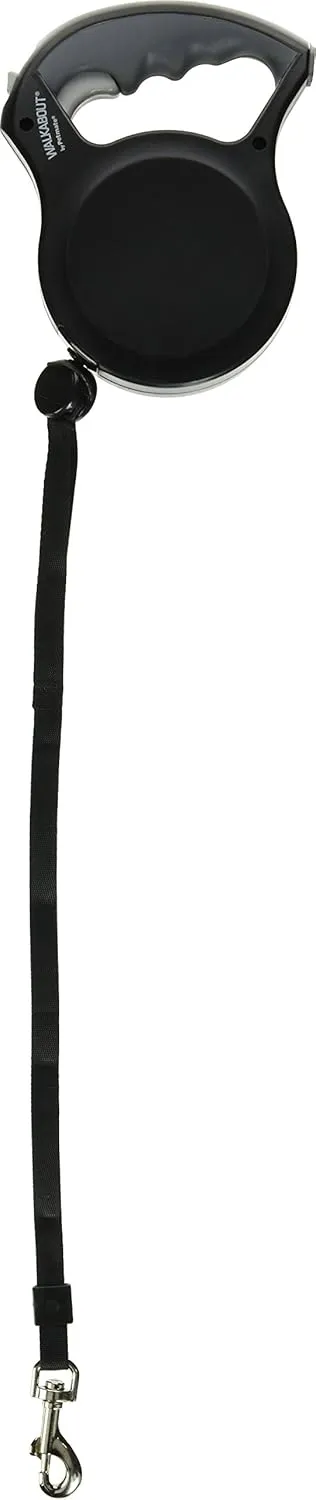 Petmate Walkabout Retractable Dog Leash Cord for Dogs up to 44 Pounds, 16 Feet, Medium, Black