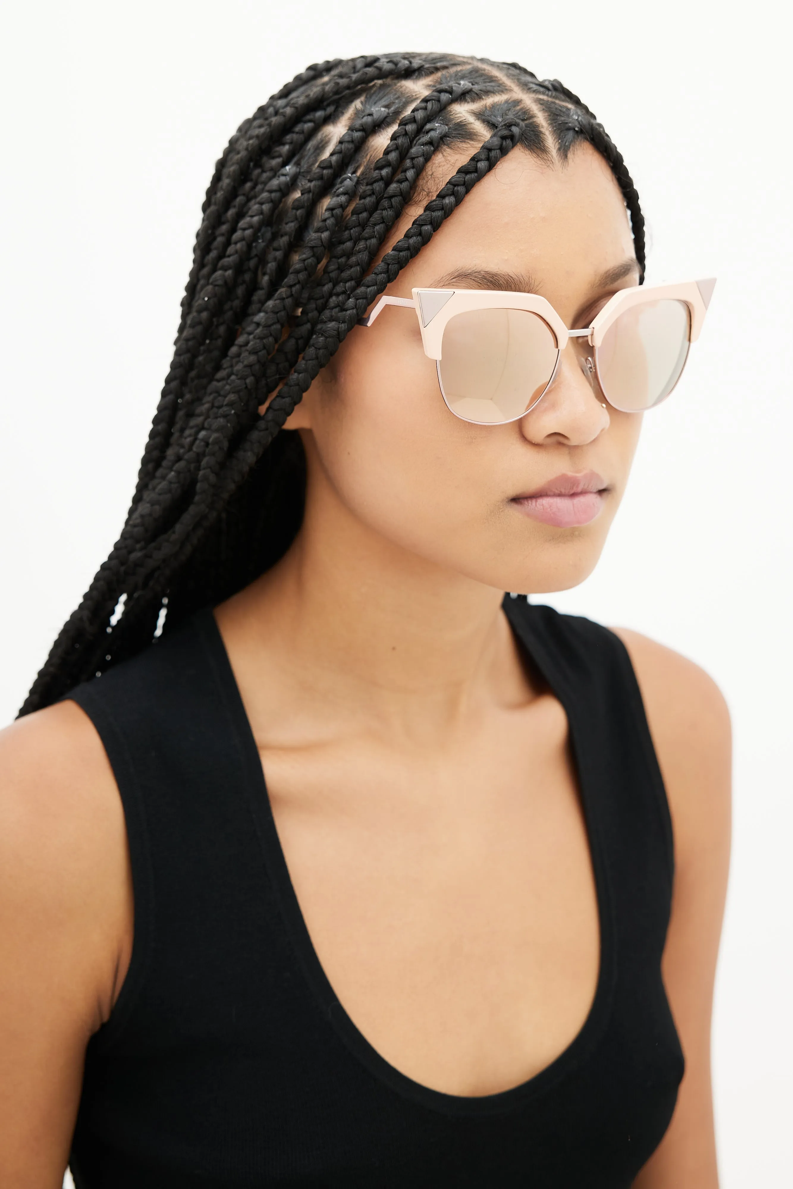 Pink FF0149S Metallic Cat Eye Sunglasses