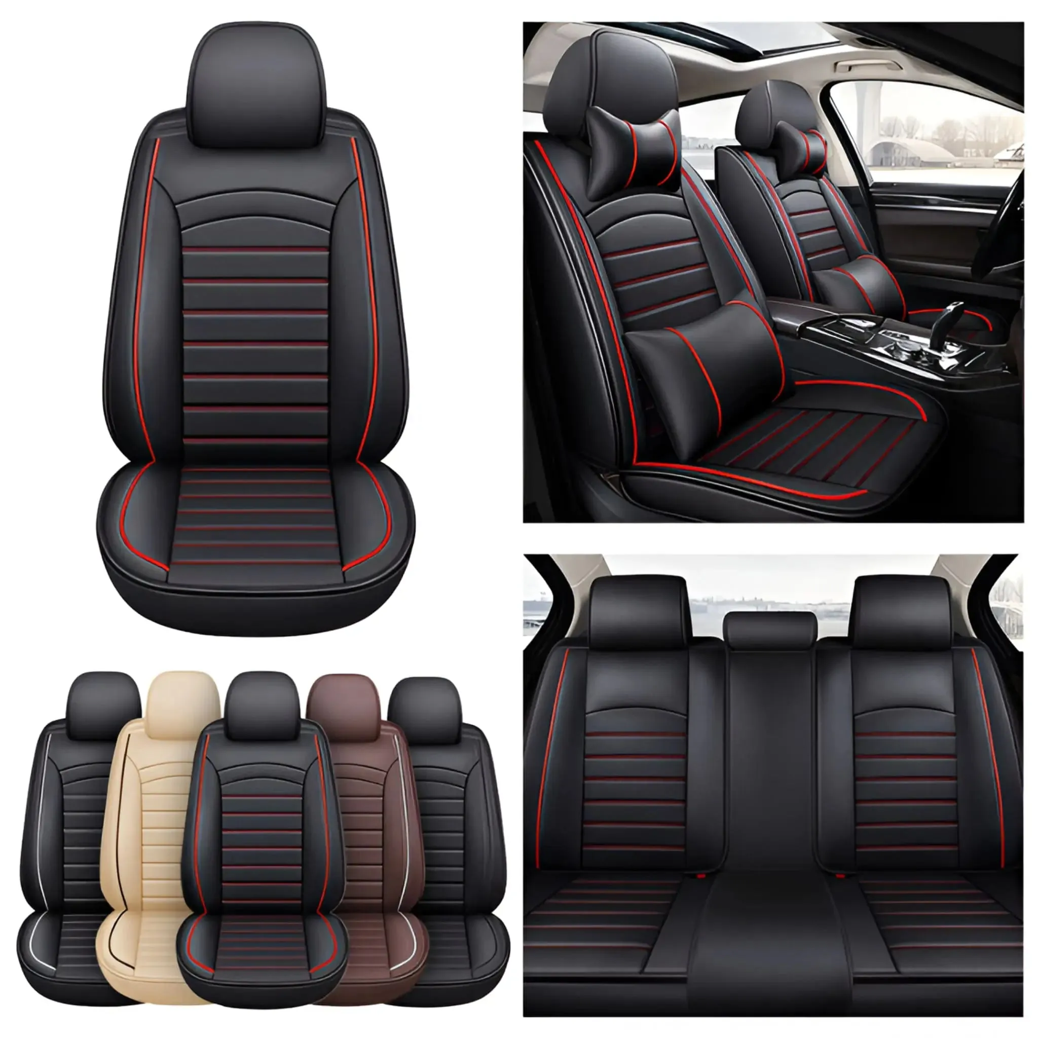 Premium Leather Look Car Seat Covers for Nissan 2017-2024