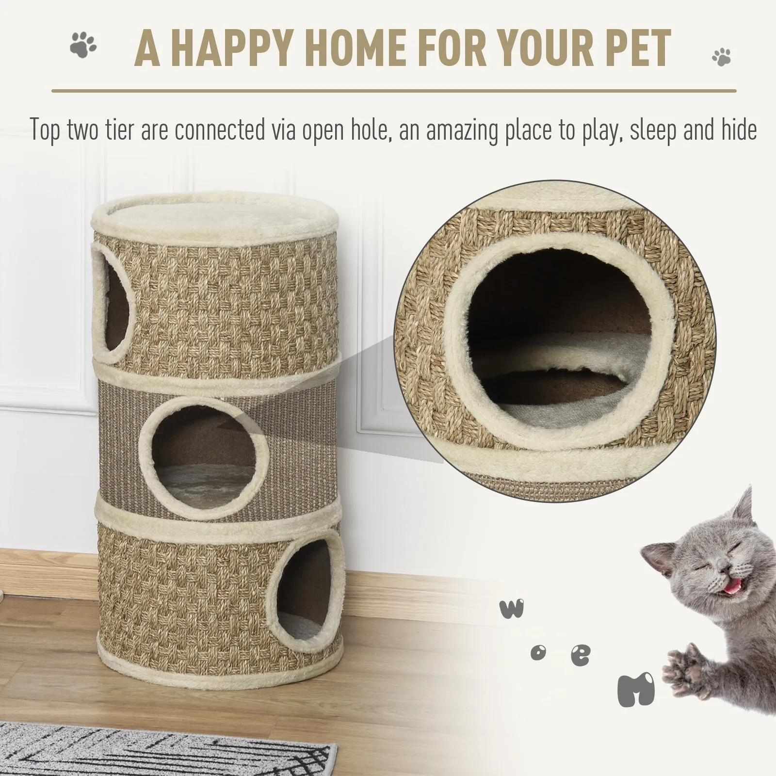 Scratching Barrel Cat Tower