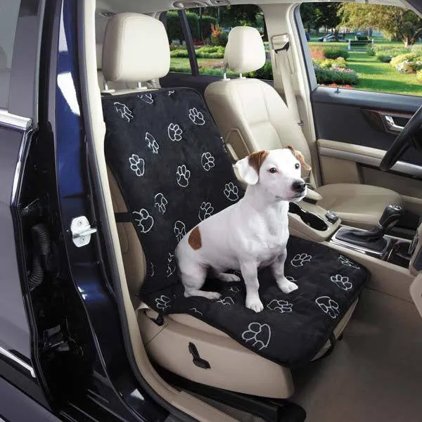 Single Bucket Black Pawprint Car Seat Cover