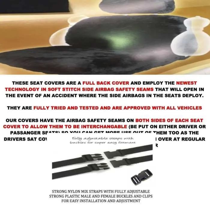 Snugseat™ Australian Sheepskin Seat Covers Airbag Safe 27mm