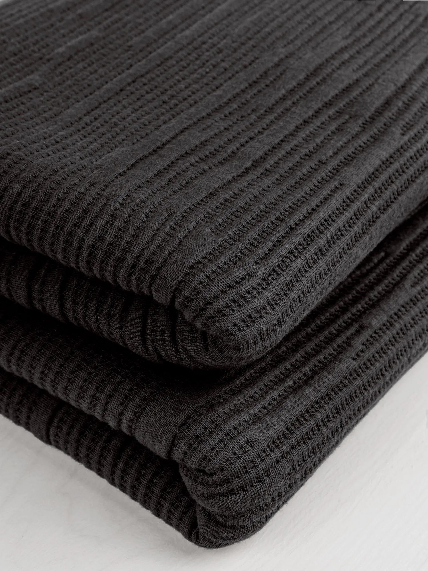 Stripe Textured Jacquard Knit Deadstock - Black