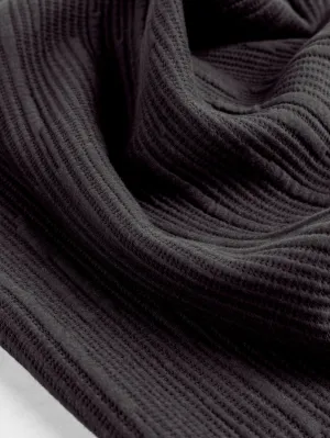Stripe Textured Jacquard Knit Deadstock - Black
