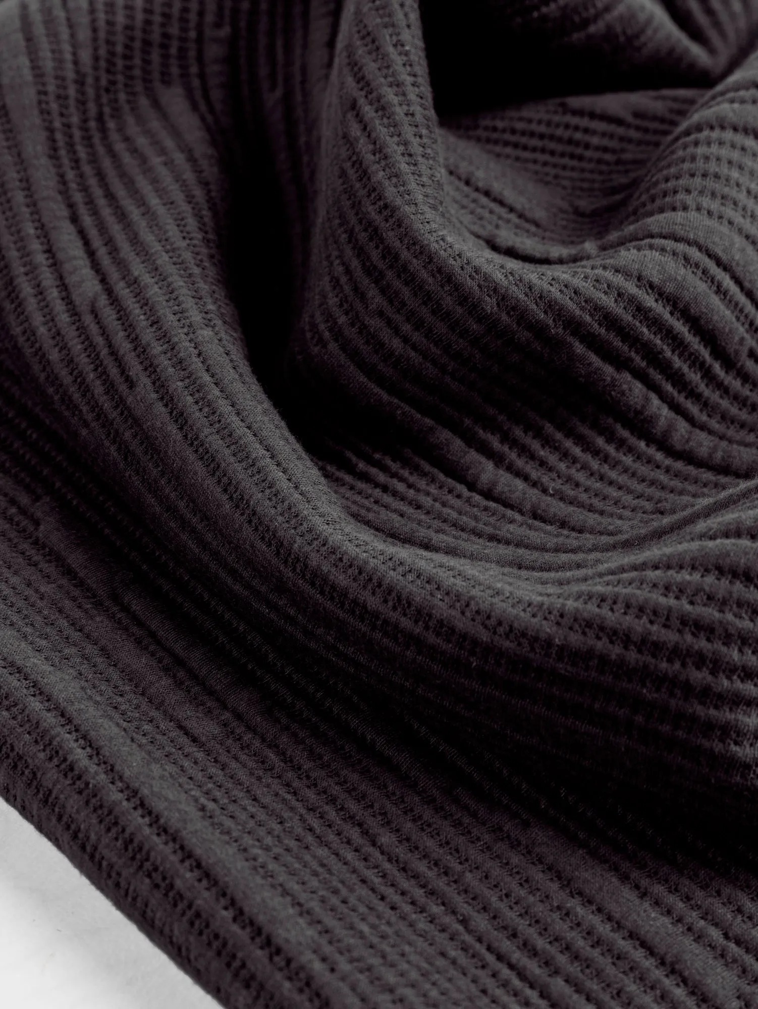 Stripe Textured Jacquard Knit Deadstock - Black