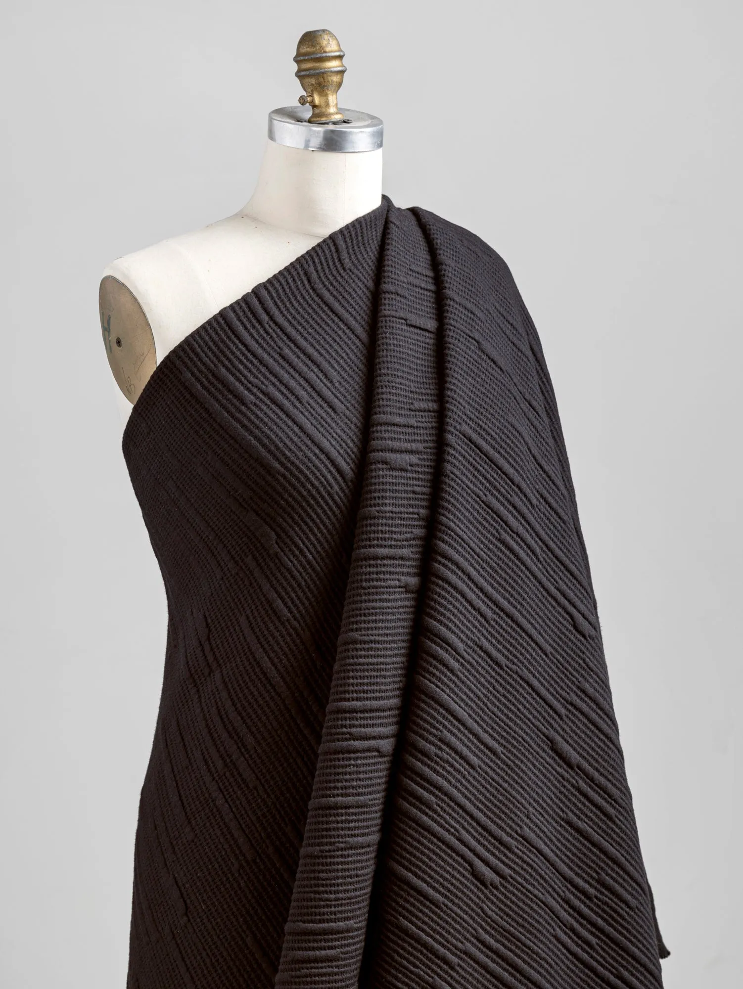 Stripe Textured Jacquard Knit Deadstock - Black