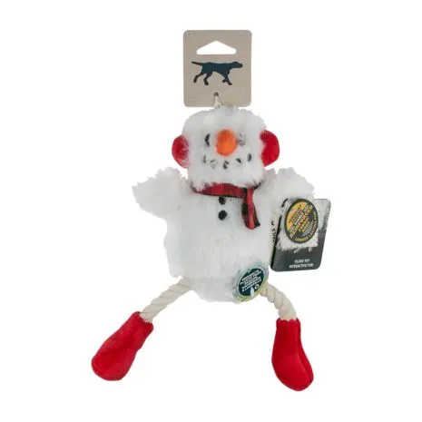 Tall Tails Plush Snowman Pull - Rope Tug Dog Toy 13"