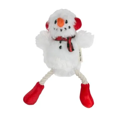 Tall Tails Plush Snowman Pull - Rope Tug Dog Toy 13"