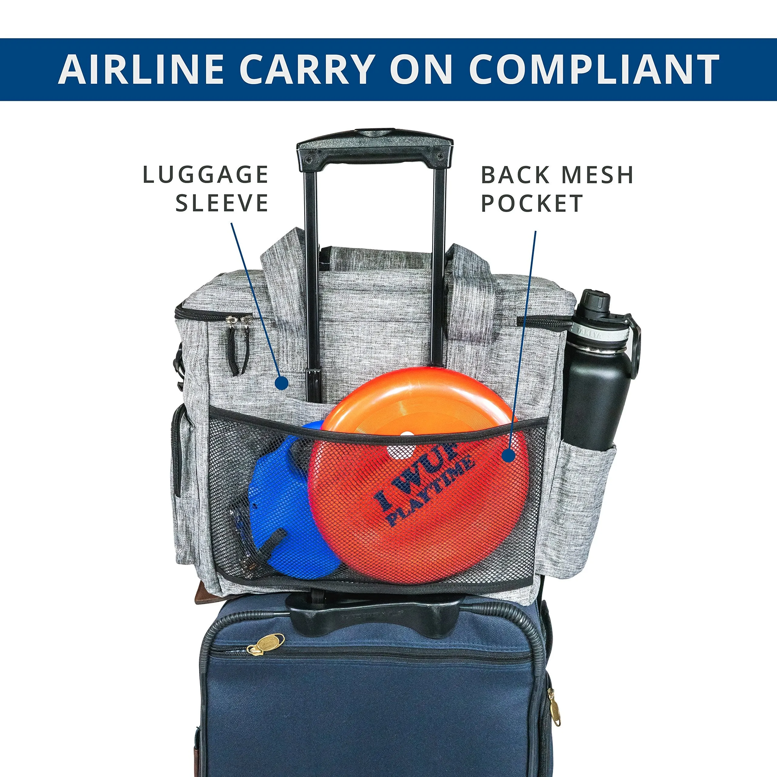 Top Dog Travel Bag - Airline Approved Travel Set for Dogs of All Sizes - Stores All Your Dog Accessories - Includes Travel Bag, 2x Food Storage Containers and 2x Collapsible Dog Bowls - Gray