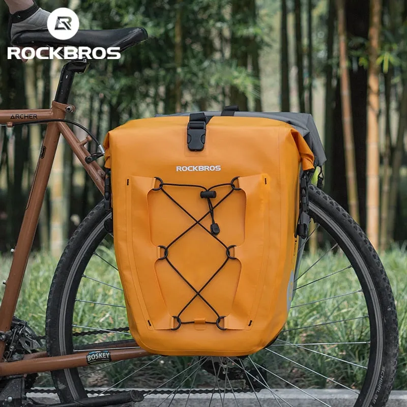 Waterproof Bike Bag 25L Travel Cycling Bag Basket Bicycle Rear Rack Tail Seat Bicycle Bags
