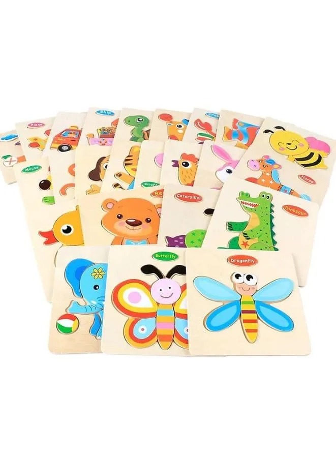 Wooden Puzzles for Kids Boys and Girls Vehicle Set pack of 8